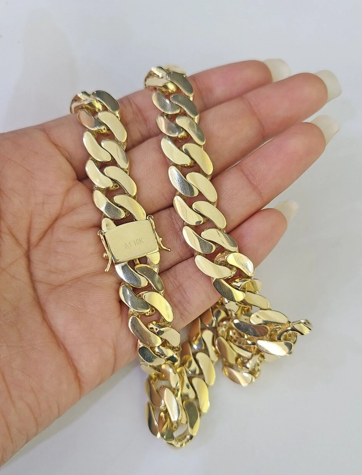 Real 10K Royal Monaco Chain Box Clasp 11mm Gold Necklace 10Kt 24" Genuine - Image 3