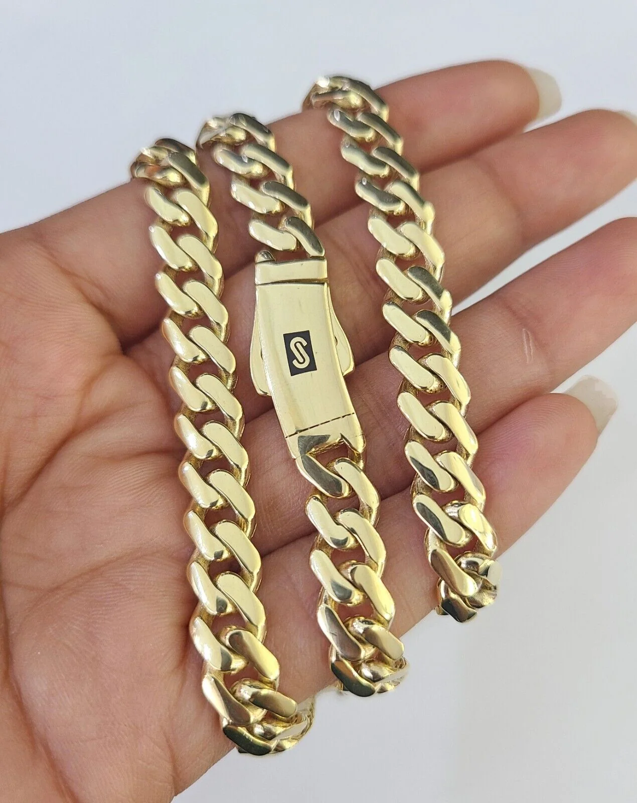 Real 10K Royal Monaco Chain Box Clasp 7mm Gold Necklace 10Kt 24" Genuine - Image 5