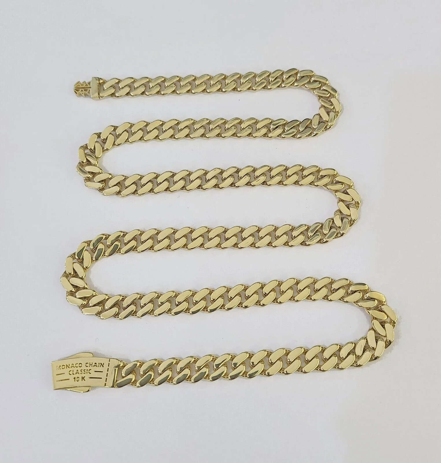 Real 10K Royal Monaco Chain Box Clasp 7mm Gold Necklace 10Kt 24" Genuine - Image 7