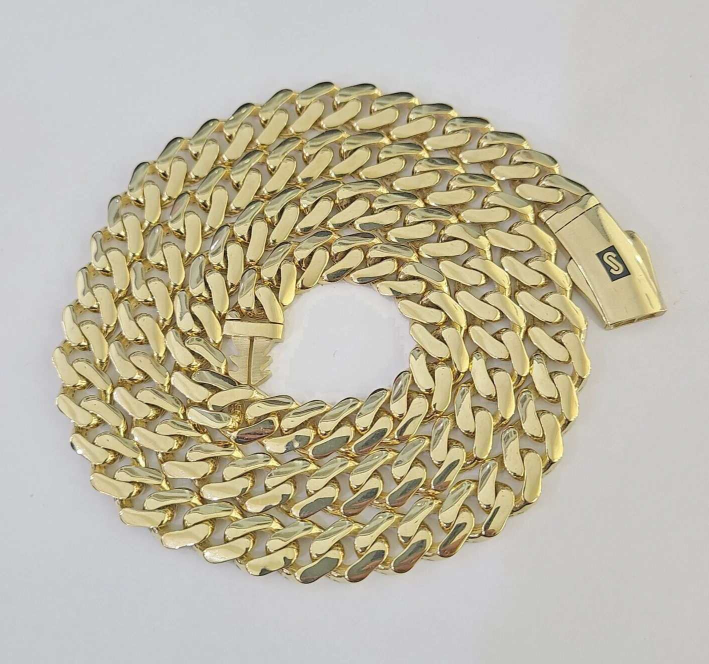 Real 10K Royal Monaco Chain Box Clasp 9mm Gold Necklace 10Kt 24" Genuine - Image 3
