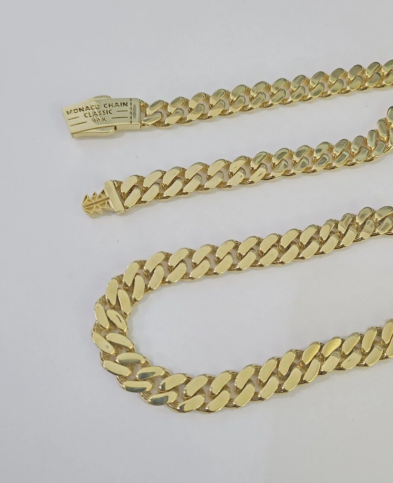 Real 10K Royal Monaco Chain Box Clasp 9mm Gold Necklace 10Kt 24" Genuine - Image 7