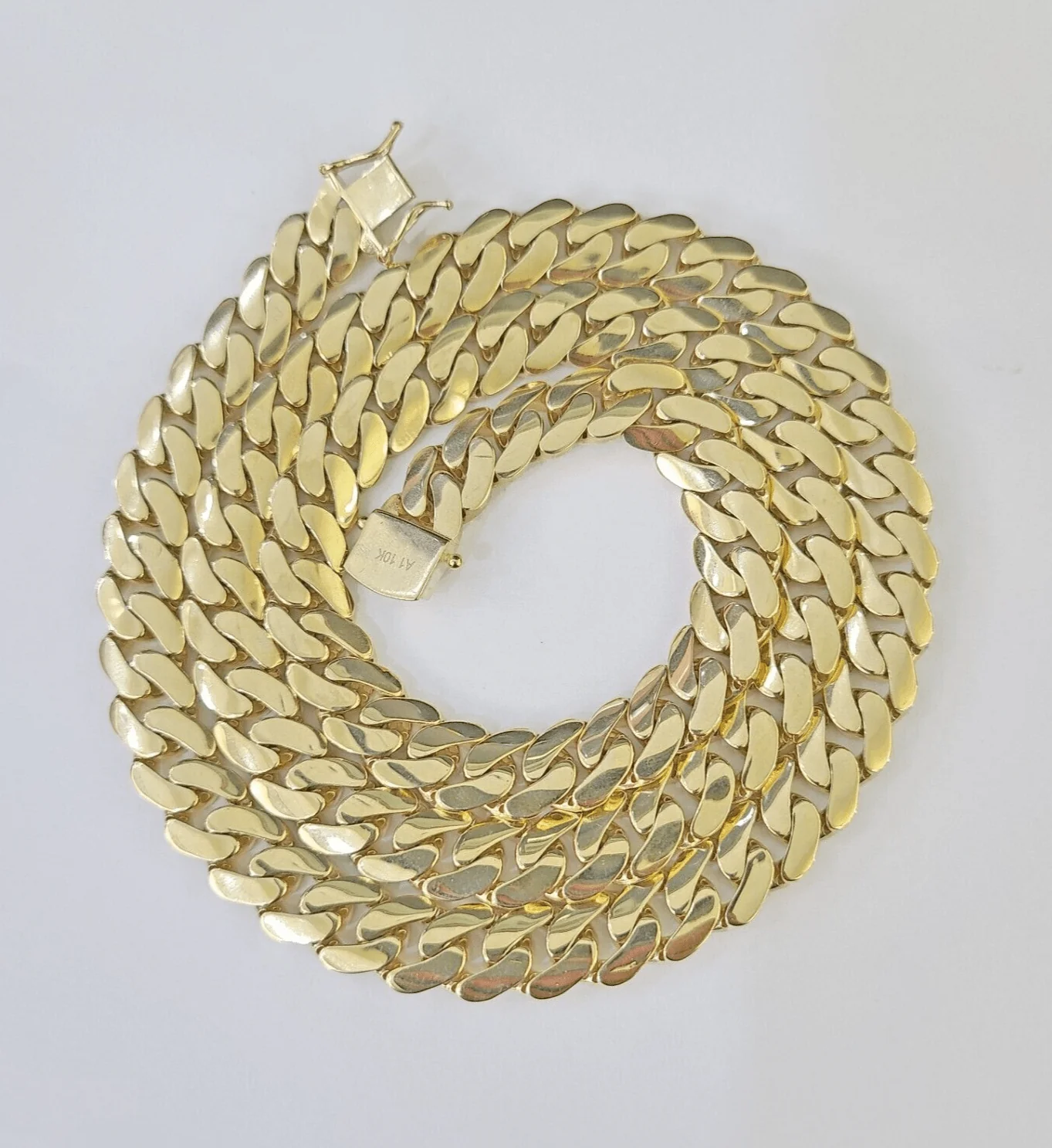Real 10K Royal Monaco Chain Box Clasp 9mm Gold Necklace 10Kt 24" Genuine - Image 6