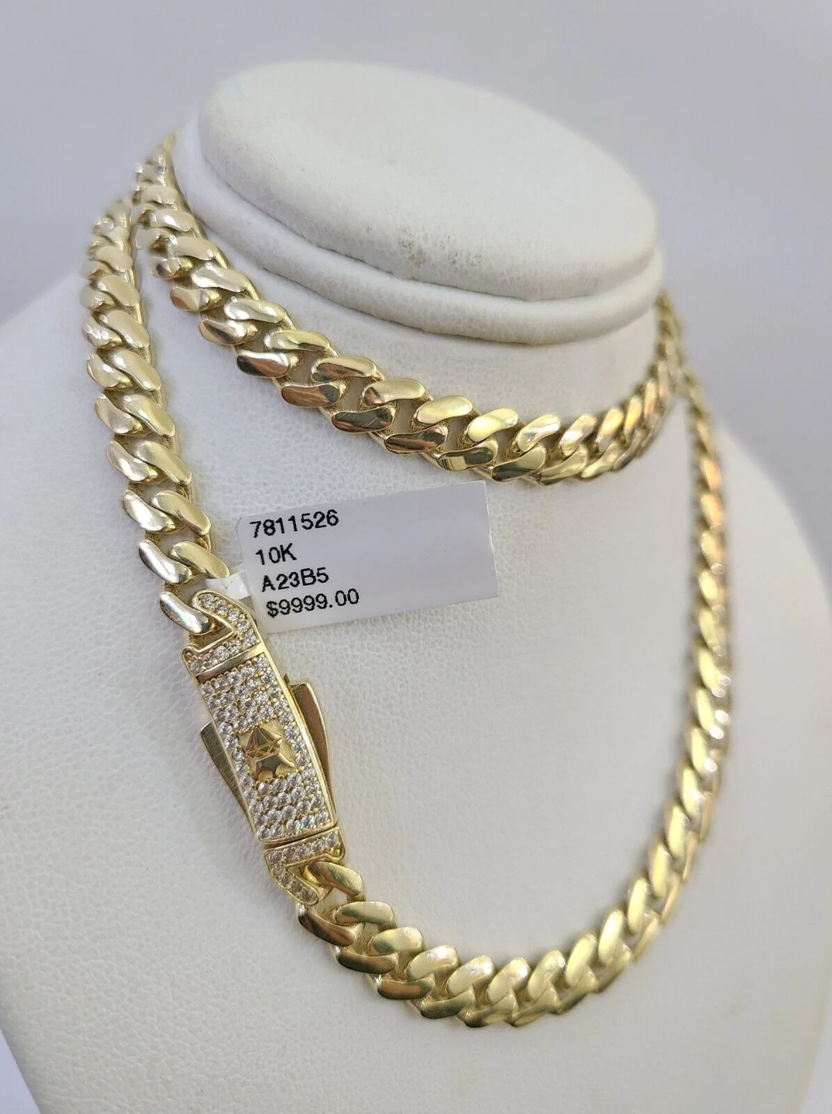 REAL 10k Royal Monaco Cuban Link Necklace Chain 7mm 20" Yellow Gold - Image 2