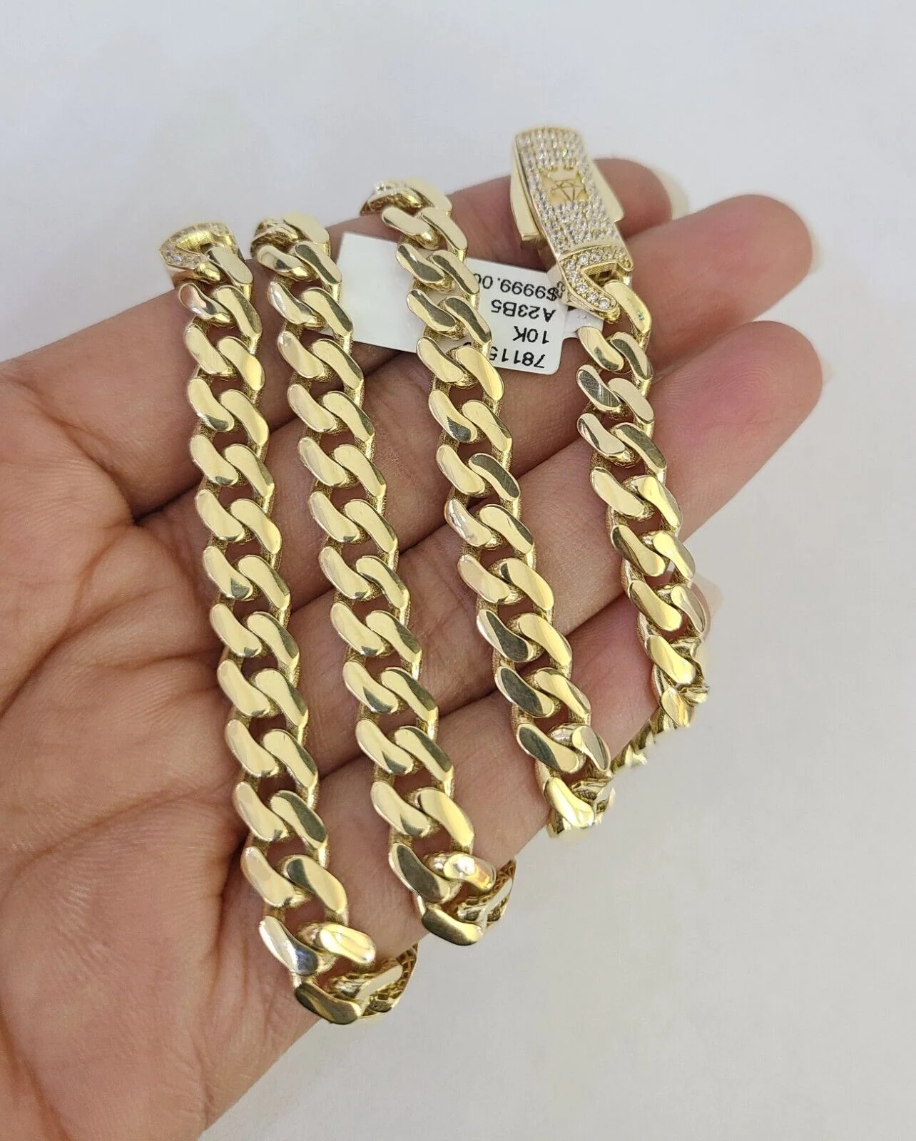 REAL 10k Royal Monaco Cuban Link Necklace Chain 7mm 20" Yellow Gold - Image 4
