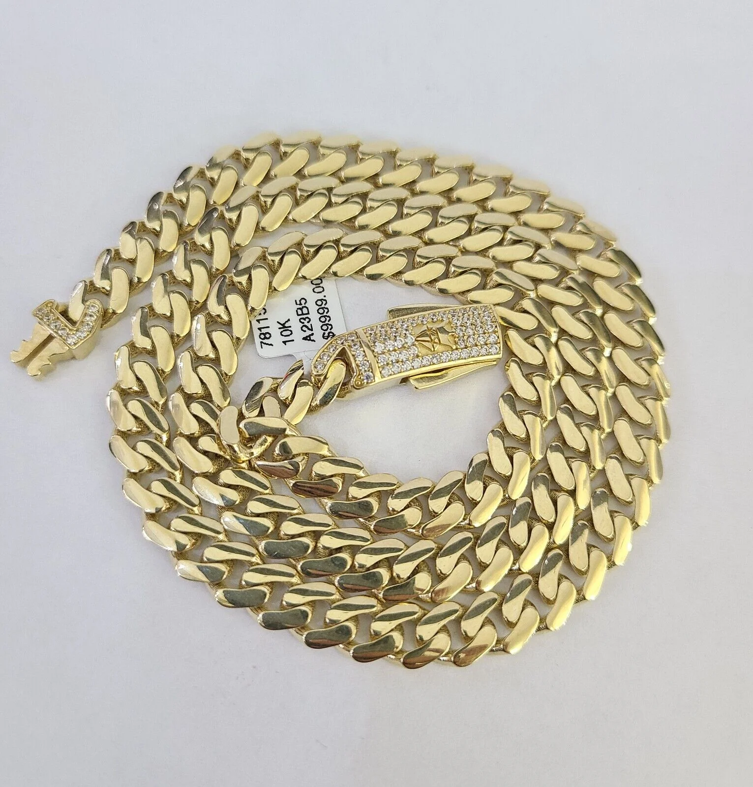 REAL 10k Royal Monaco Cuban Link Necklace Chain 7mm 20" Yellow Gold - Image 7