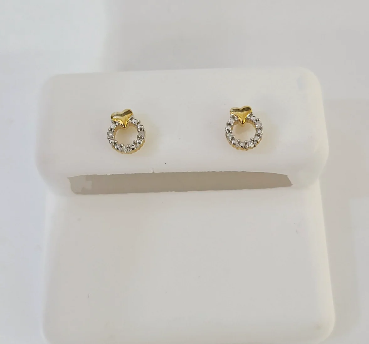 Real Silver Diamond Heart Earring Screw Back Sterling silver ladies Stud - Image 4