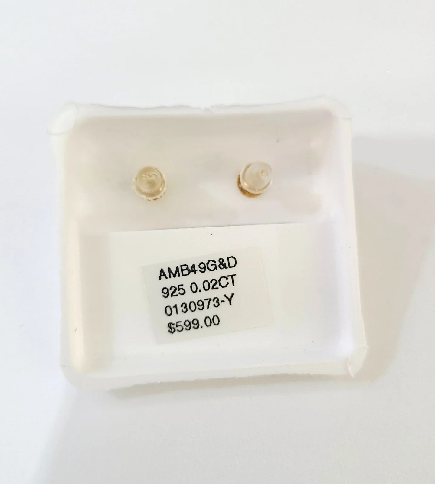 Real Silver Diamond Heart Earring Screw Back Sterling silver ladies Stud - Image 7