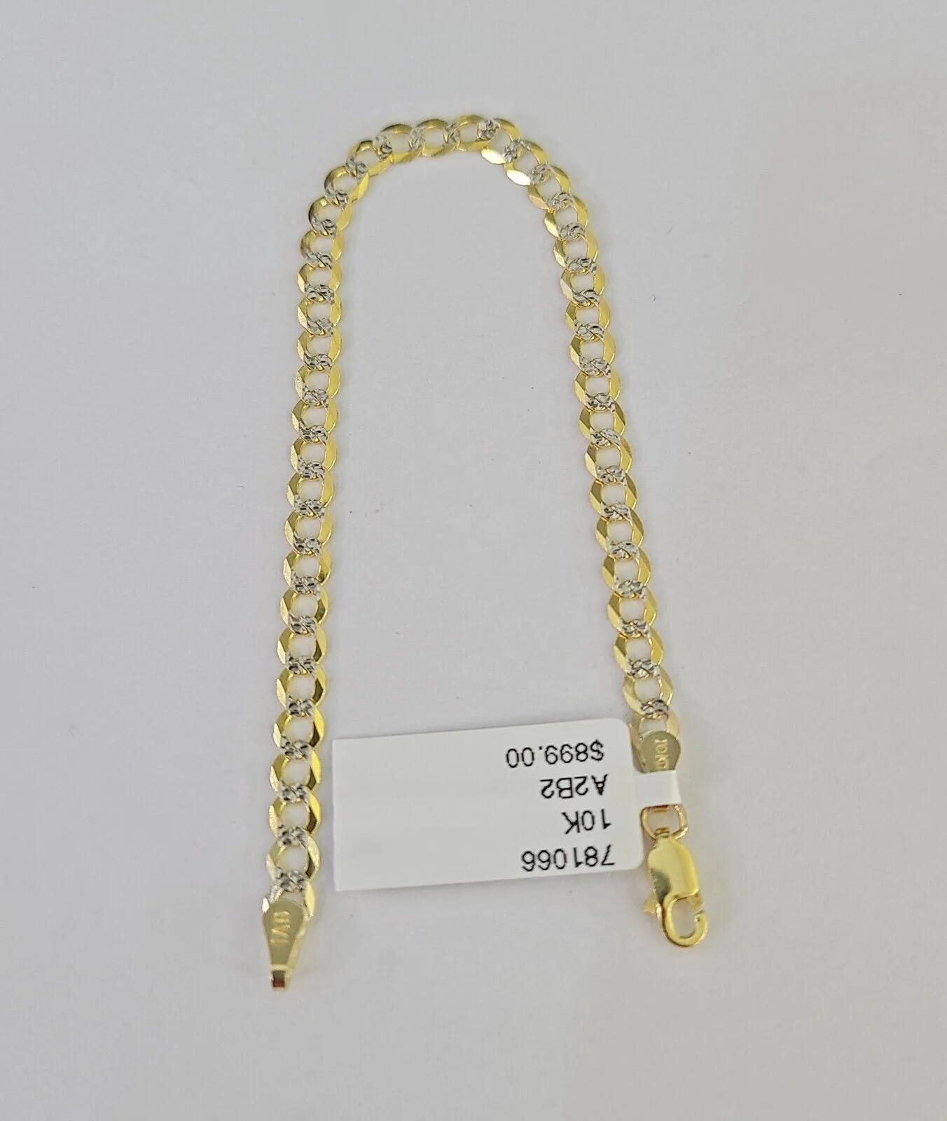 Real 10K Solid Cuban Curb Link Bracelet Yellow Gold Diamond Cuts 3.5mm 6" Kids - Image 7