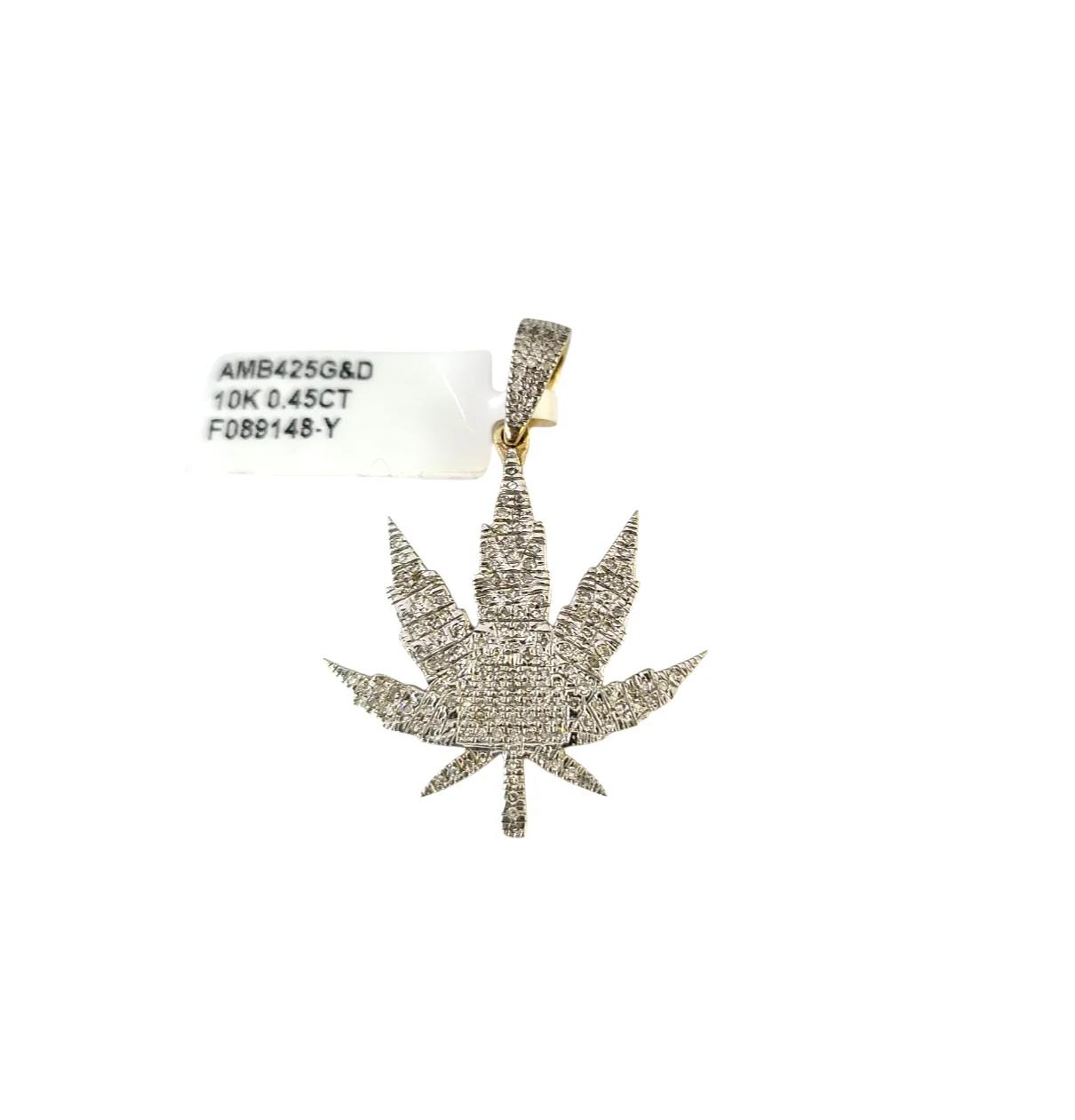 Real 10k Solid Figaro Chain Leaf Diamond Charm Necklace SET 4mm 22" Pendant - Image 3