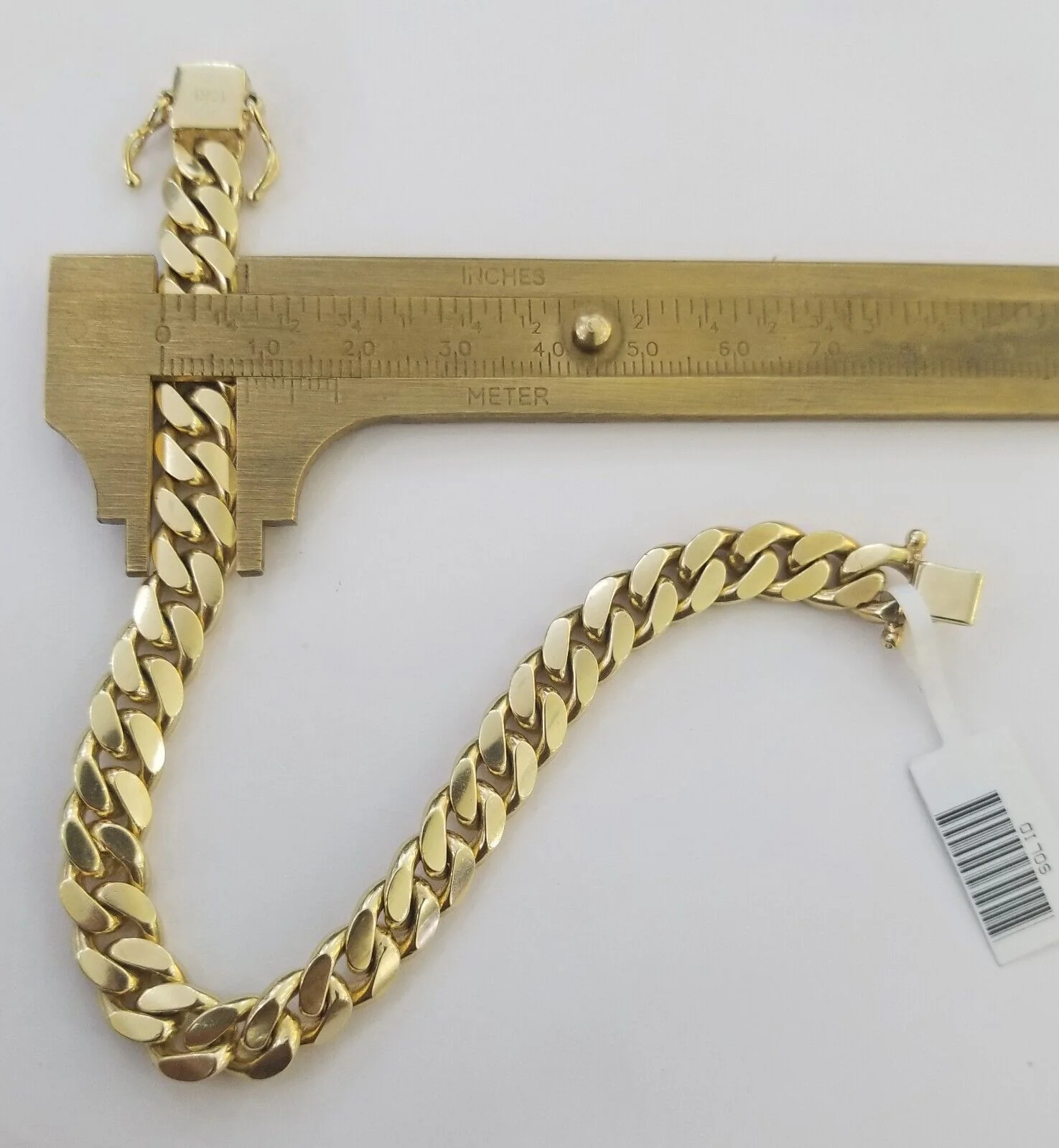 Real 10k Solid Gold Bracelet Miami Cuban Link 8.5mm 8 inch Box Lock 10kt Strong - Image 3