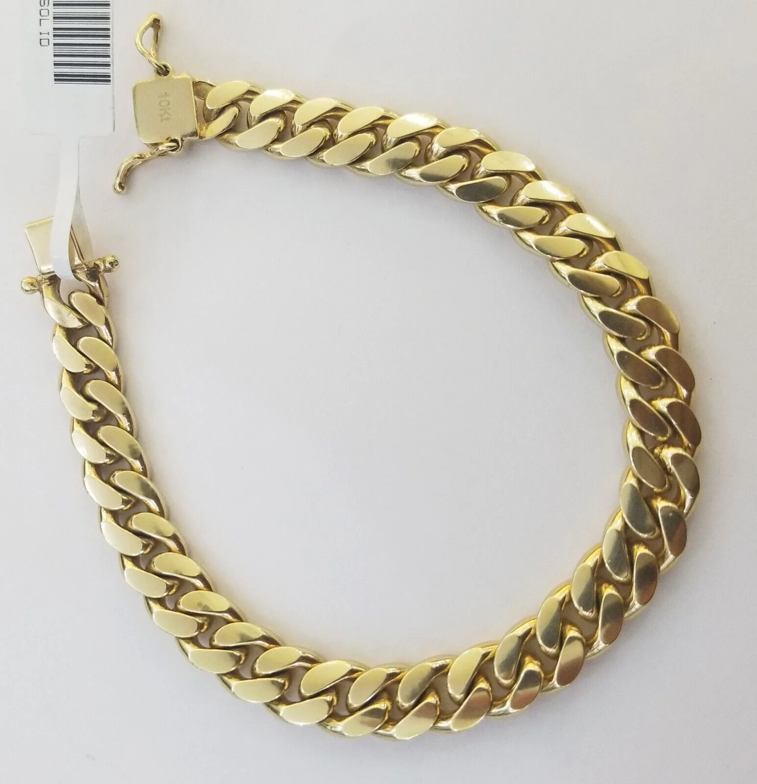 Real 10k Solid Gold Bracelet Miami Cuban Link 8.5mm 8 inch Box Lock 10kt Strong - Image 5