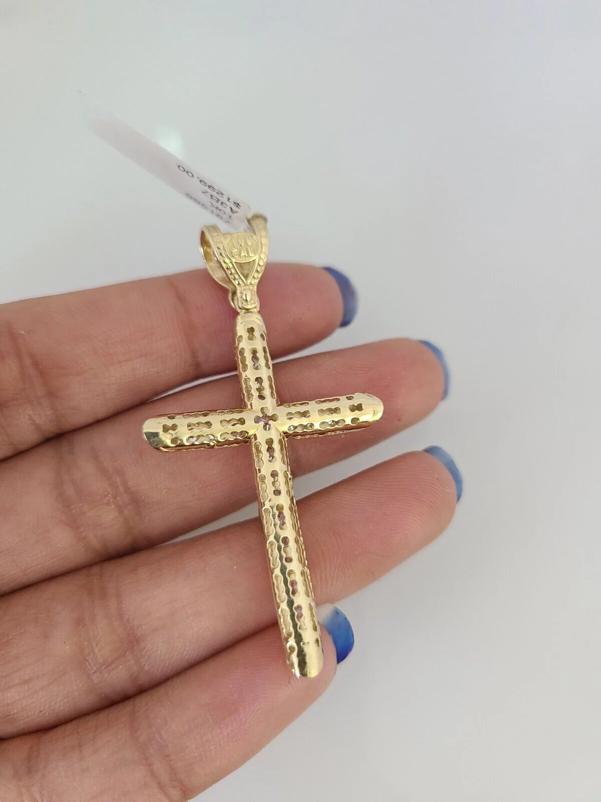 REAL 10k Solid Rope Chain Cross Charm Pendant 3mm Necklace Set 18"-26" inches - Image 7
