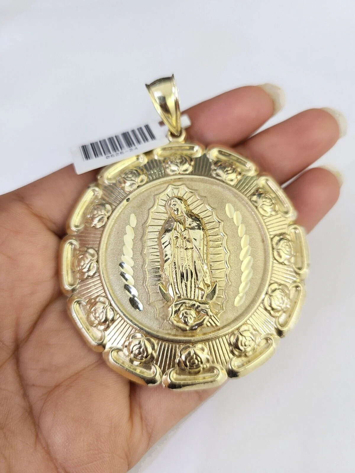 Real 10k Solid Rope Chain Jesus Virgin Mary Charm Set 6mm 20"-30" Inch Necklace - Image 7