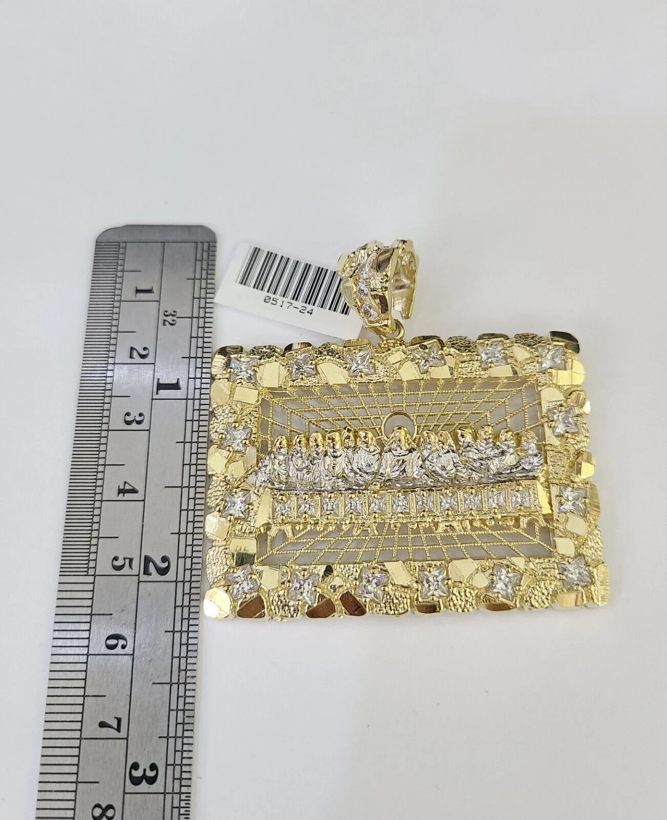 Real 10k Solid Rope Chain Last Supper Charm Set 6mm 20"-30" Inch Necklace Gold - Image 2