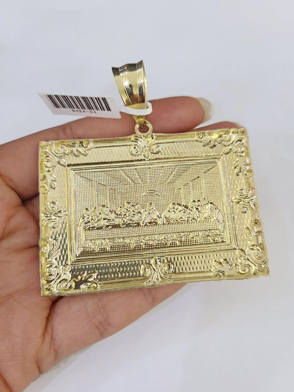 Real 10k Solid Rope Chain Last Supper Charm Set 6mm 20"-30" Inch Necklace Gold - Image 7