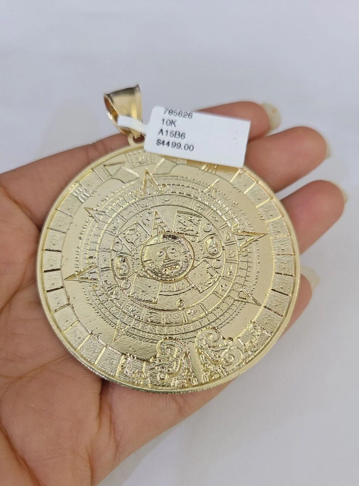 Real 10k Solid Rope Chain Mayan Calendar Charm Set 6mm 20"-30" Inch Necklace - Image 7