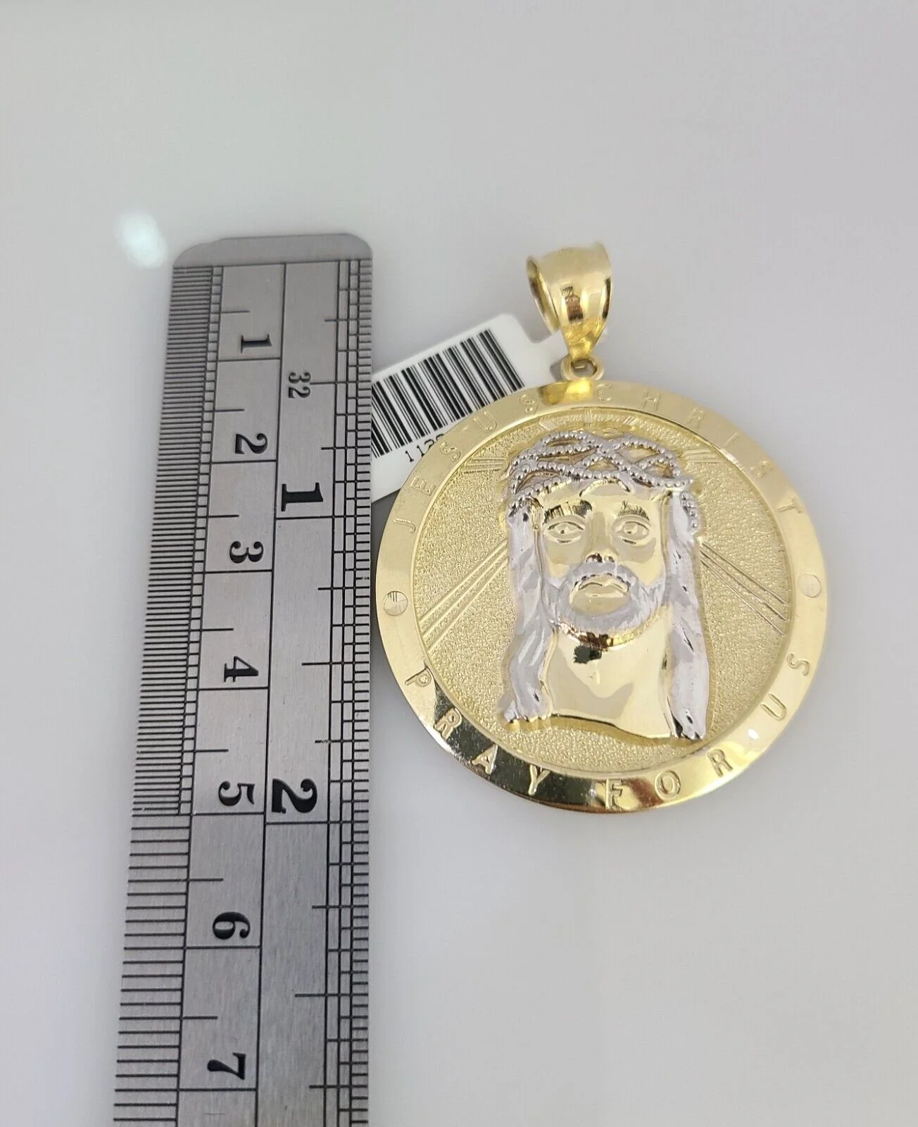 REAL 10k Solid Rope Necklace Jesus Christ Pendant SET Chain 20"-30'' 6mm Gold - Image 4