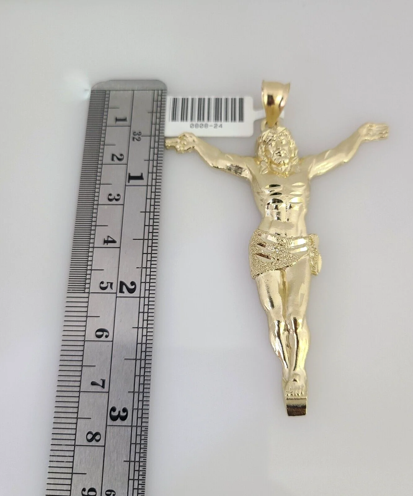 REAL 10k Solid Rope Necklace Jesus Crucifix Pendant SET Chain 20"-30'' 6mm Gold - Image 8
