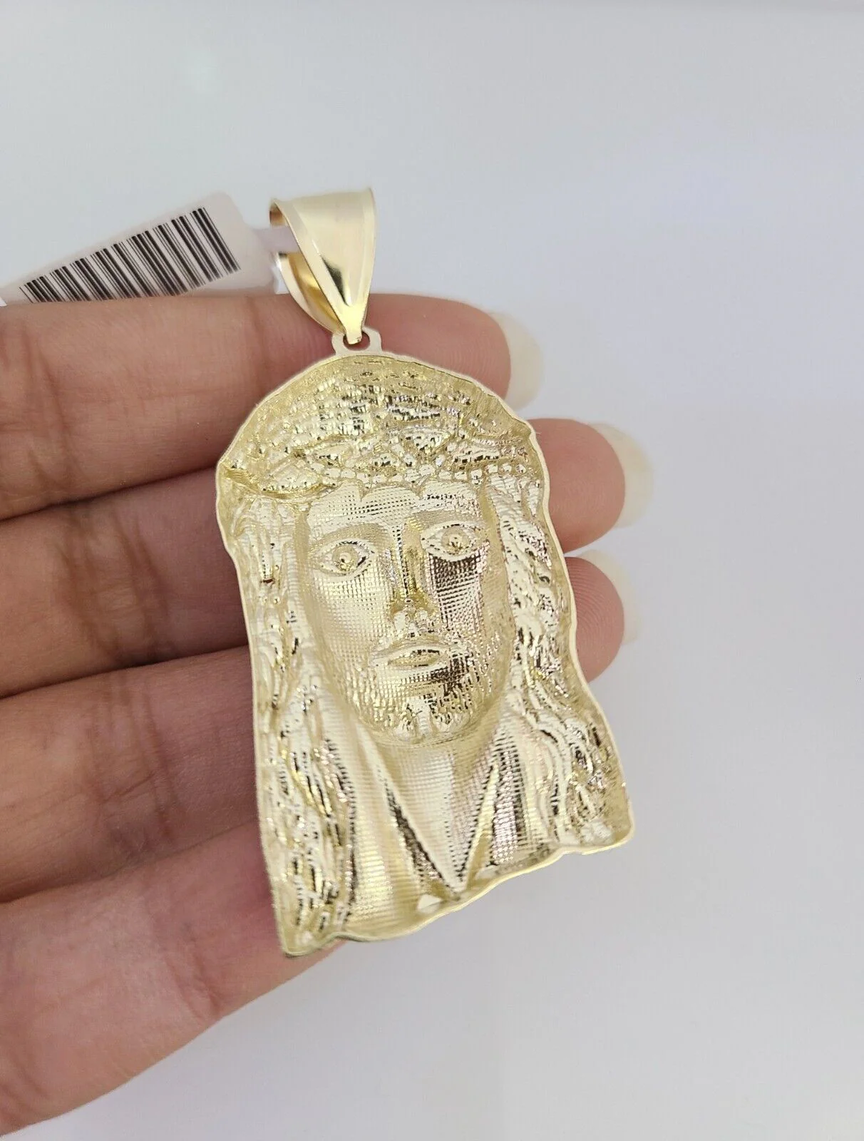 REAL 10k Solid Rope Necklace Jesus Head Pendant SET Chain 20"-30'' 6mm Gold - Image 9
