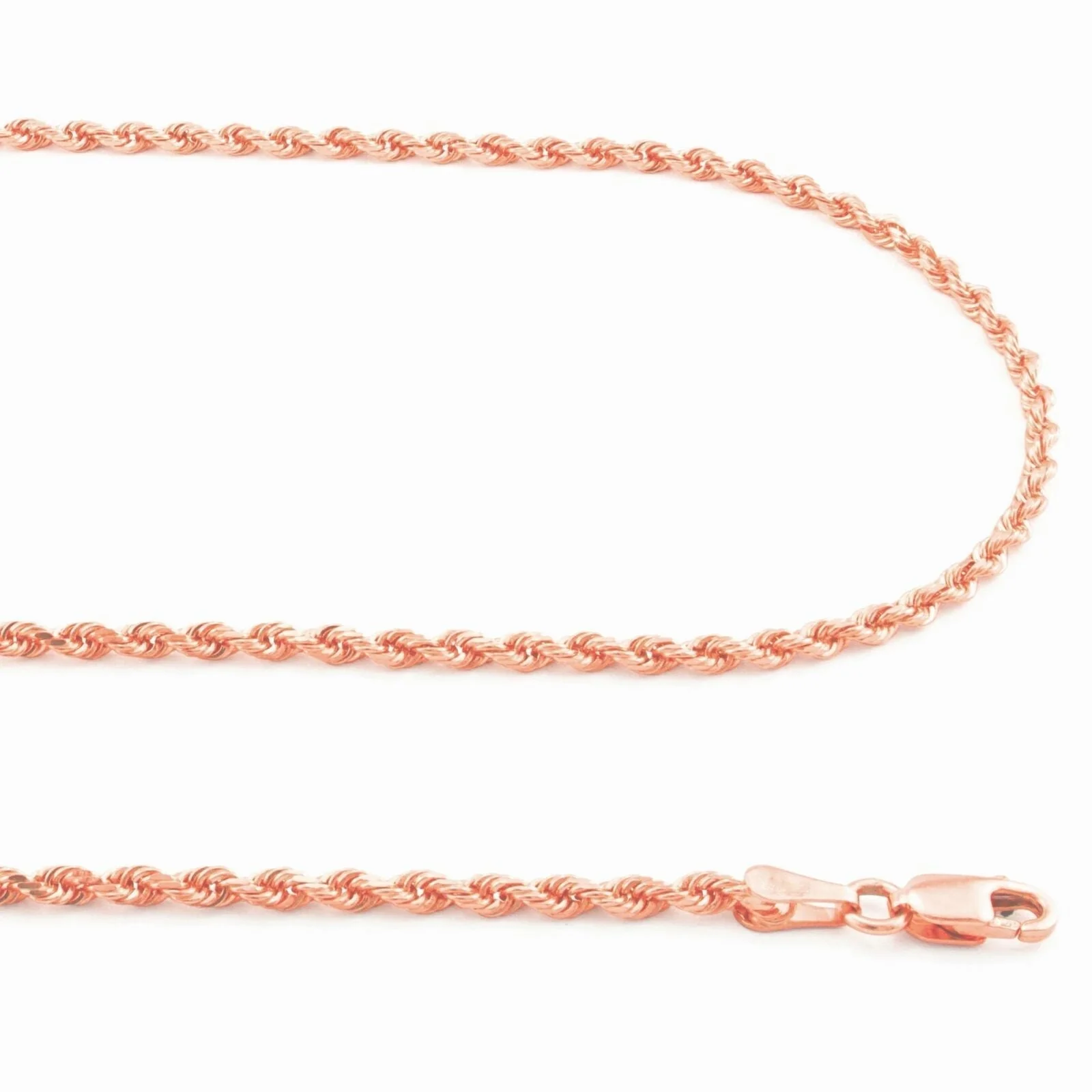 Real 10K Solid Rose Gold Rope Chain 4-6mm  Necklace  18-24'' inches Lobster Lock - Image 3