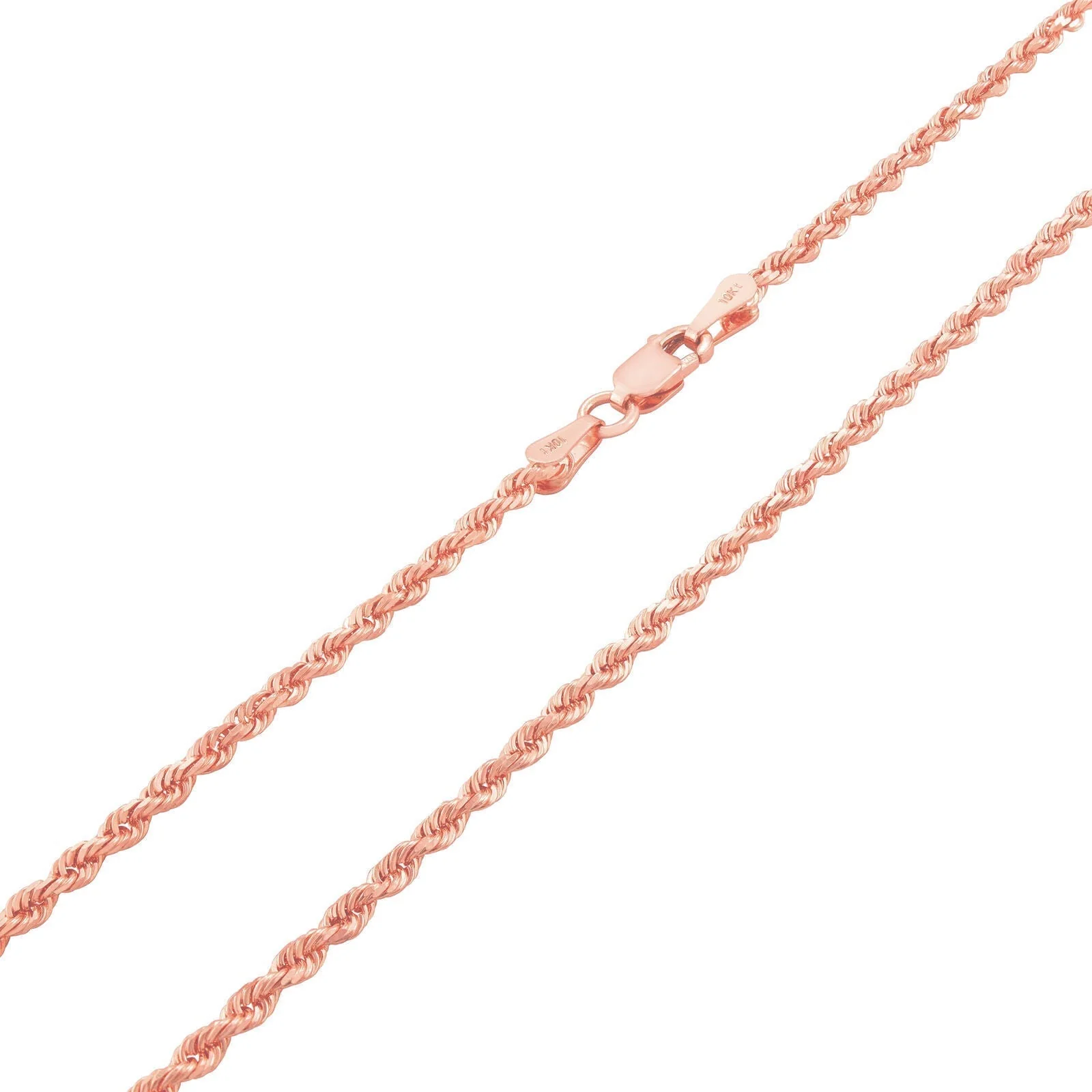 Real 10K Solid Rose Gold Rope Chain 4-6mm  Necklace  18-24'' inches Lobster Lock - Image 4