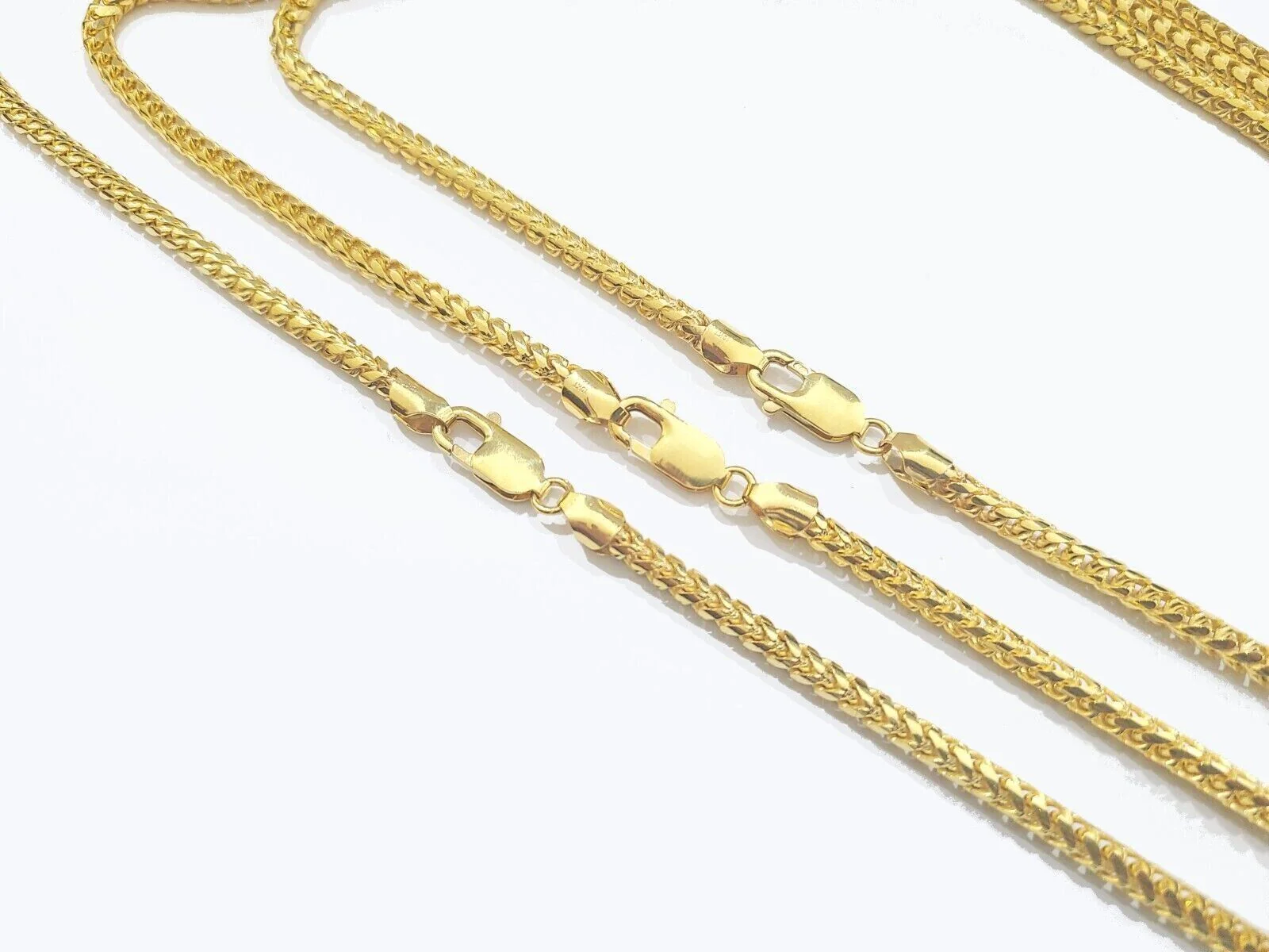 Real 10K Solid Yellow Gold Franco Chain 4mm Necklace 22-26'' inches Lobster Lock - Image 3