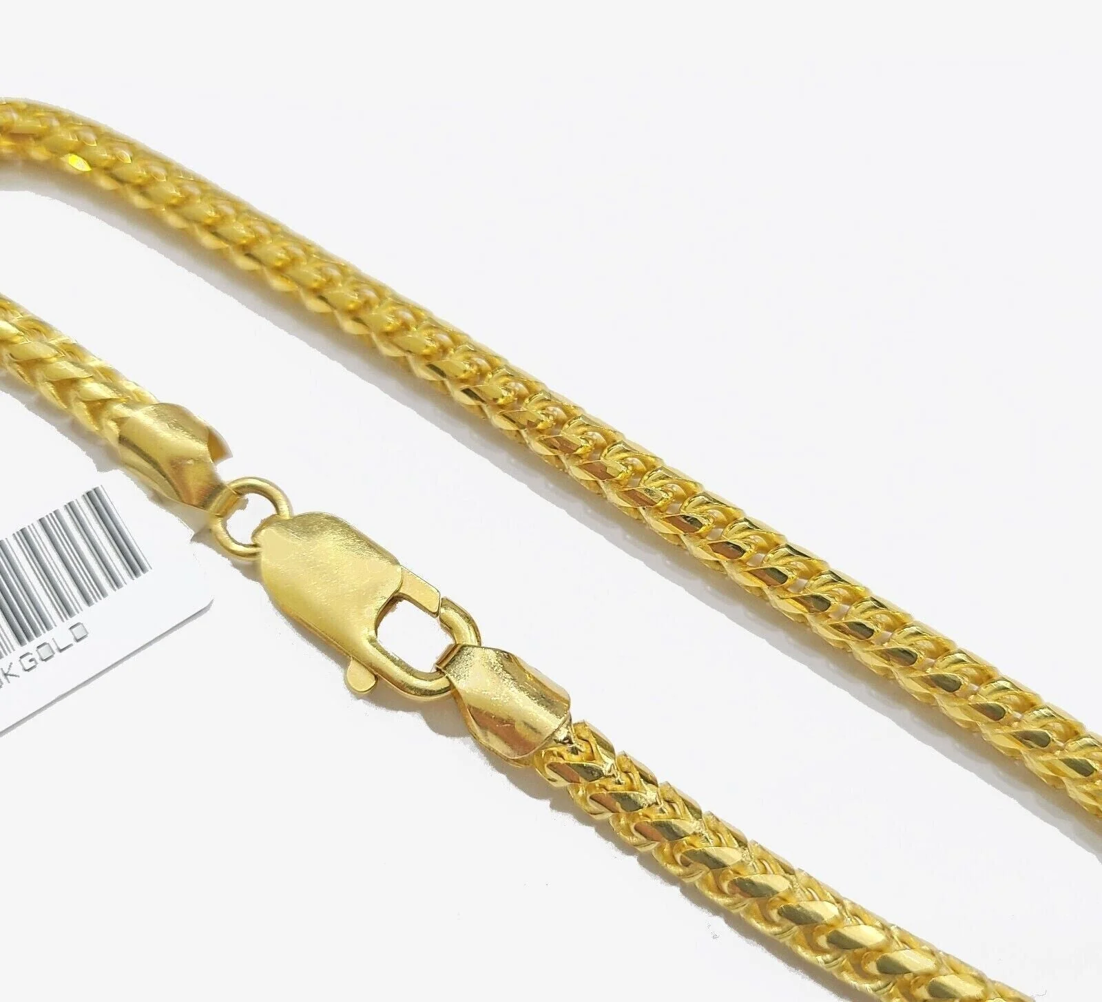 Real 10K Solid Yellow Gold Franco Chain 4mm Necklace 22-26'' inches Lobster Lock - Image 4