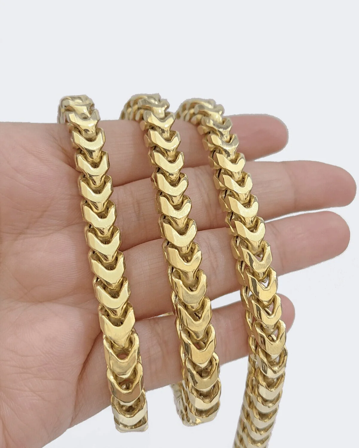 Real 10k Solid Yellow Gold Franco Chain 7mm 26" Inch 10kt Necklace Lobster Lock - Image 3