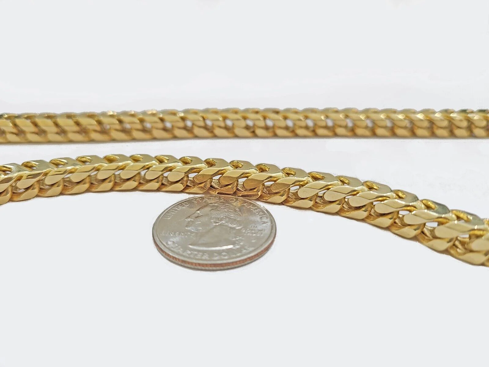Real 10k Solid Yellow Gold Franco Chain 7mm 26" Inch 10kt Necklace Lobster Lock - Image 5