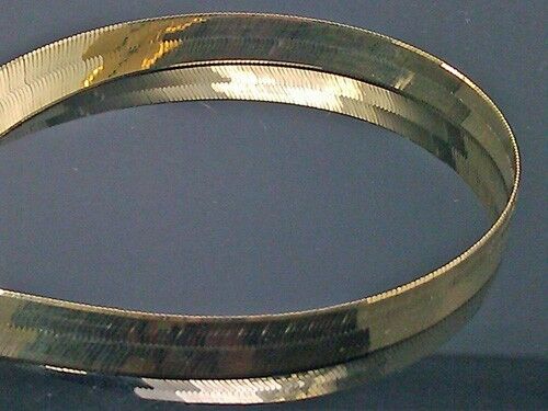 Real 10k Solid Yellow Gold Herringbone chain Necklace 10 mm 20 Inch 10kt Gold - Image 2