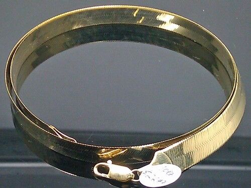 Real 10k Solid Yellow Gold Herringbone chain Necklace 10 mm 20 Inch 10kt Gold - Image 4