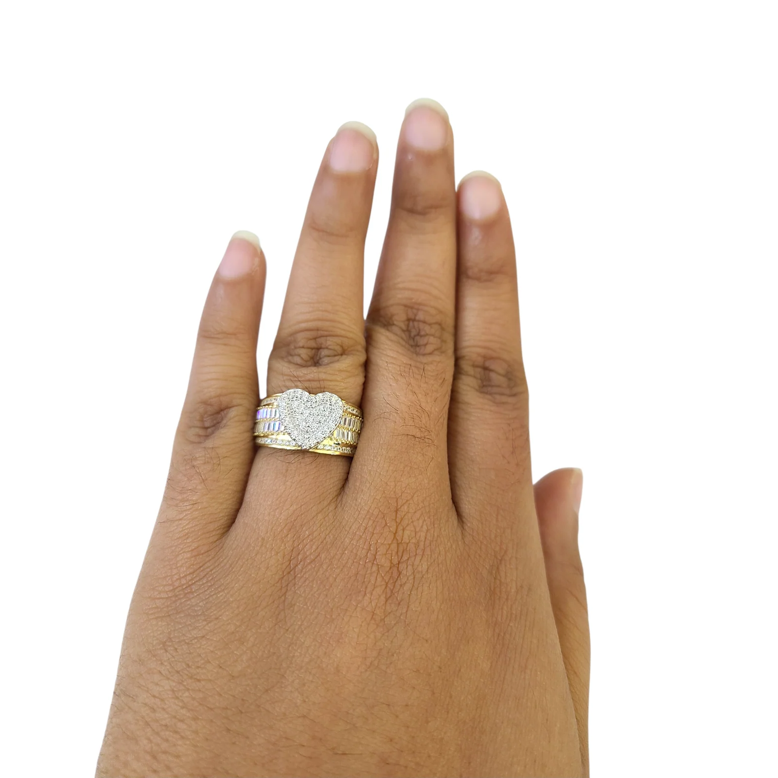 Real 10k Solitaire CZ Ring Yellow Gold Men 10Kt Genuine Ring Sizes 6,7,8,9,10,11 & 12 - Image 4