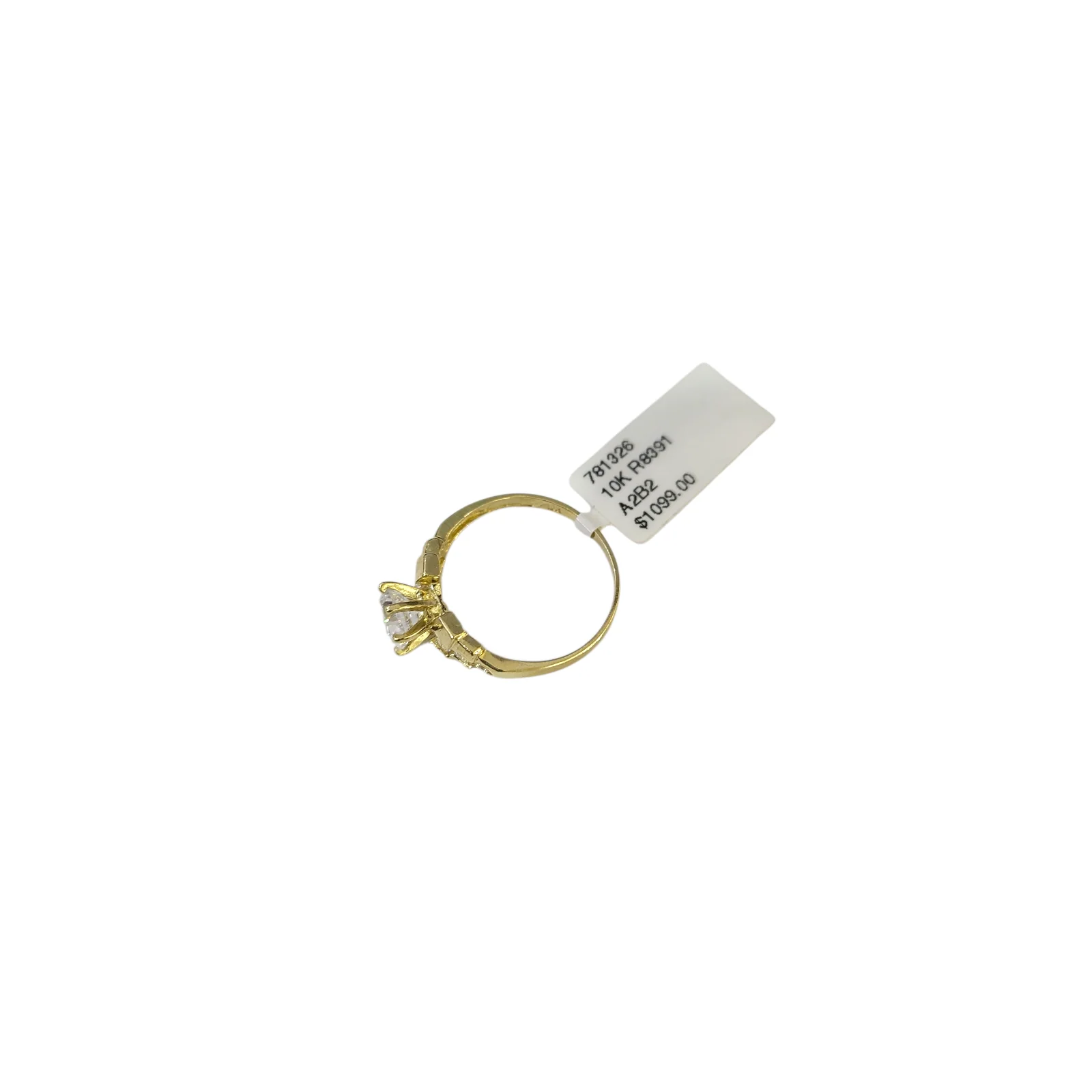 Real 10k Solitaire CZ Ring Yellow Gold Women 10Kt Genuine Ring Sizes 6,7,8,9,10,11 & 12 - Image 6