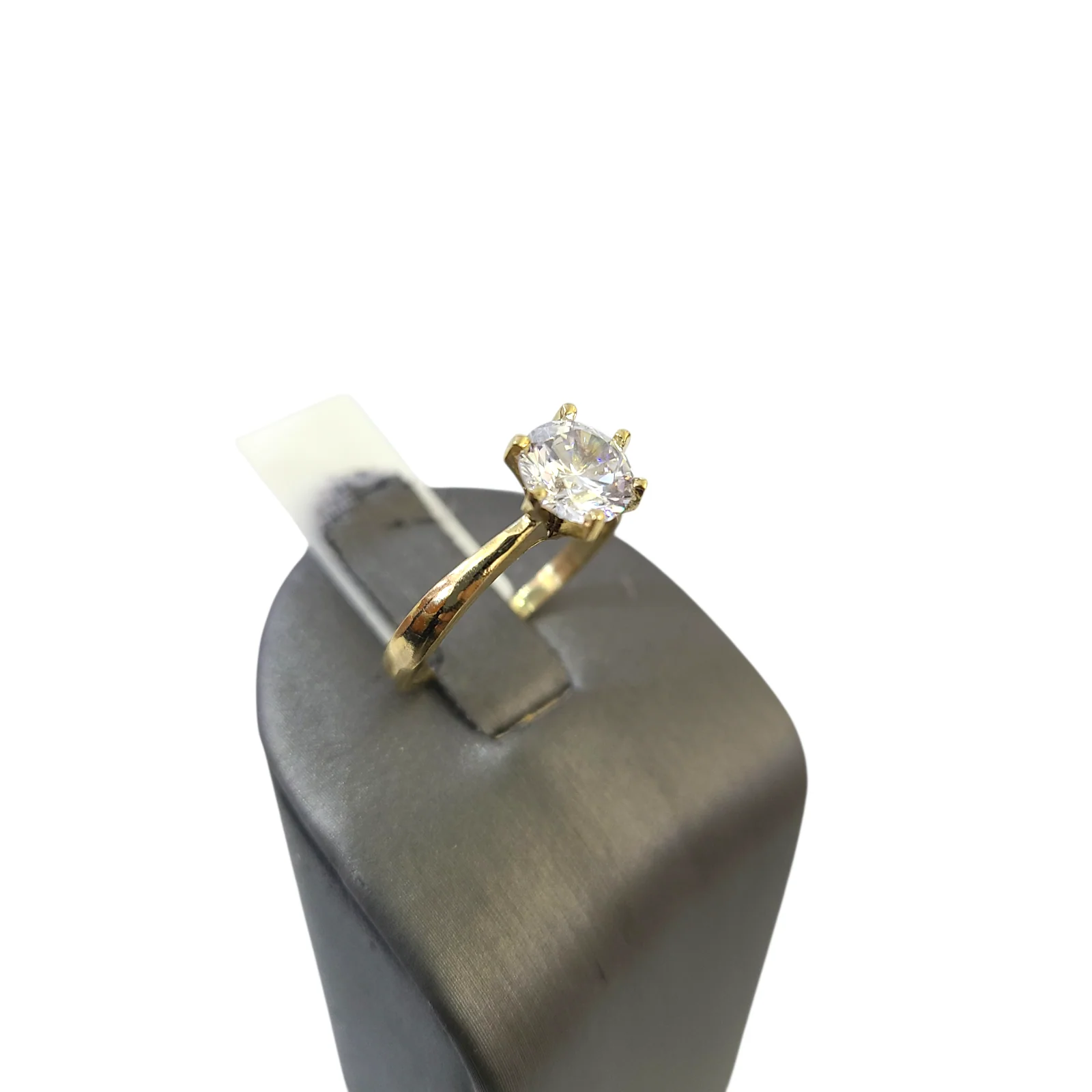 Real 10k Solitaire CZ Ring Yellow Gold Women 10Kt Genuine Ring Sizes 6,7,8,9,10,11 & 12 - Image 3