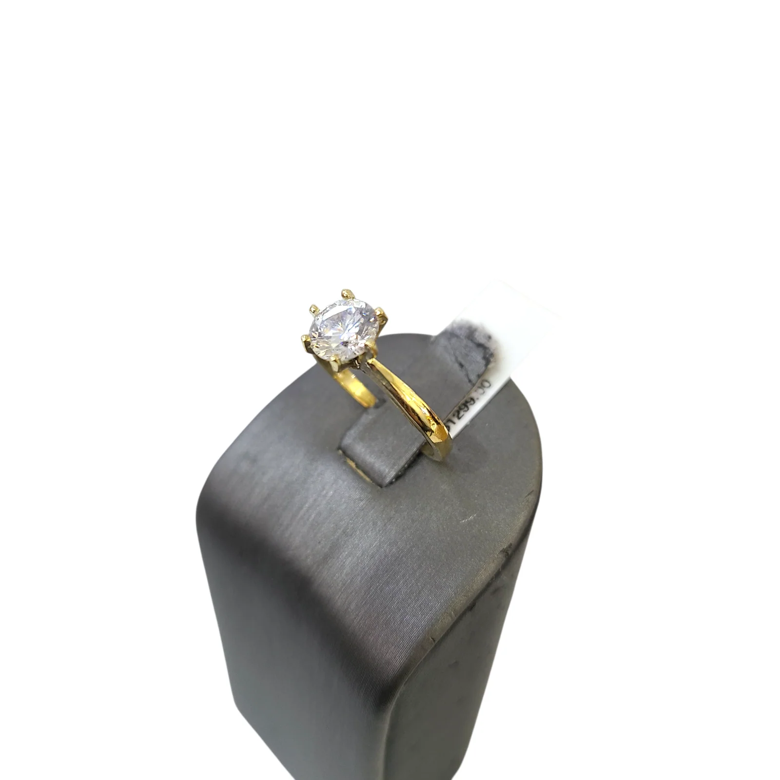 Real 10k Solitaire CZ Ring Yellow Gold Women 10Kt Genuine Ring Sizes 6,7,8,9,10,11 & 12 - Image 5