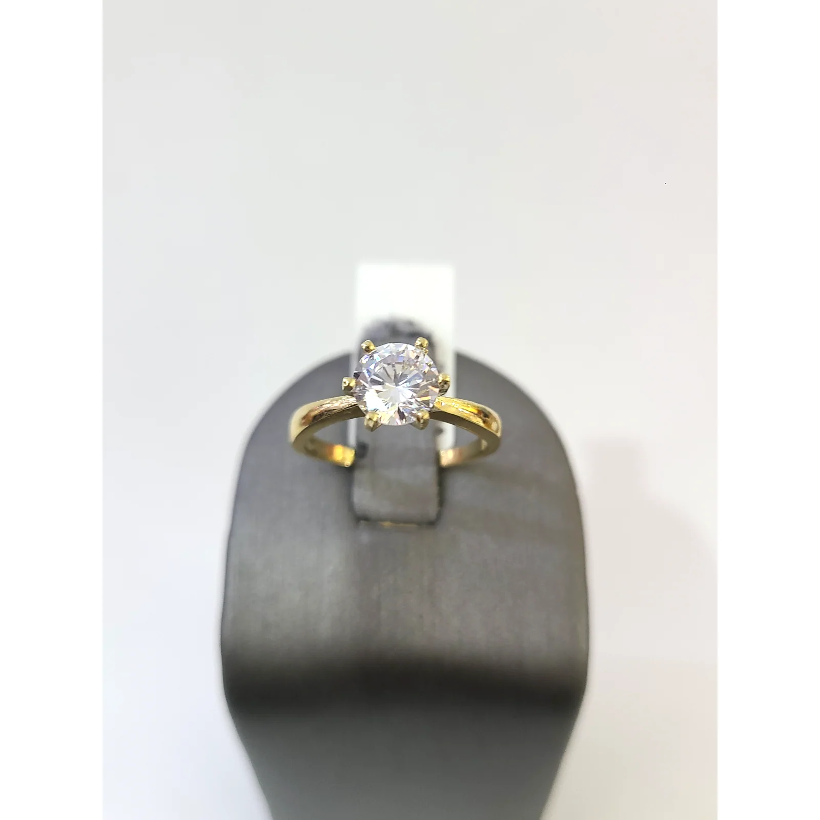 Real 10k Solitaire CZ Ring Yellow Gold Women 10Kt Genuine Ring Sizes 6,7,8,9,10,11 & 12 - Image 6