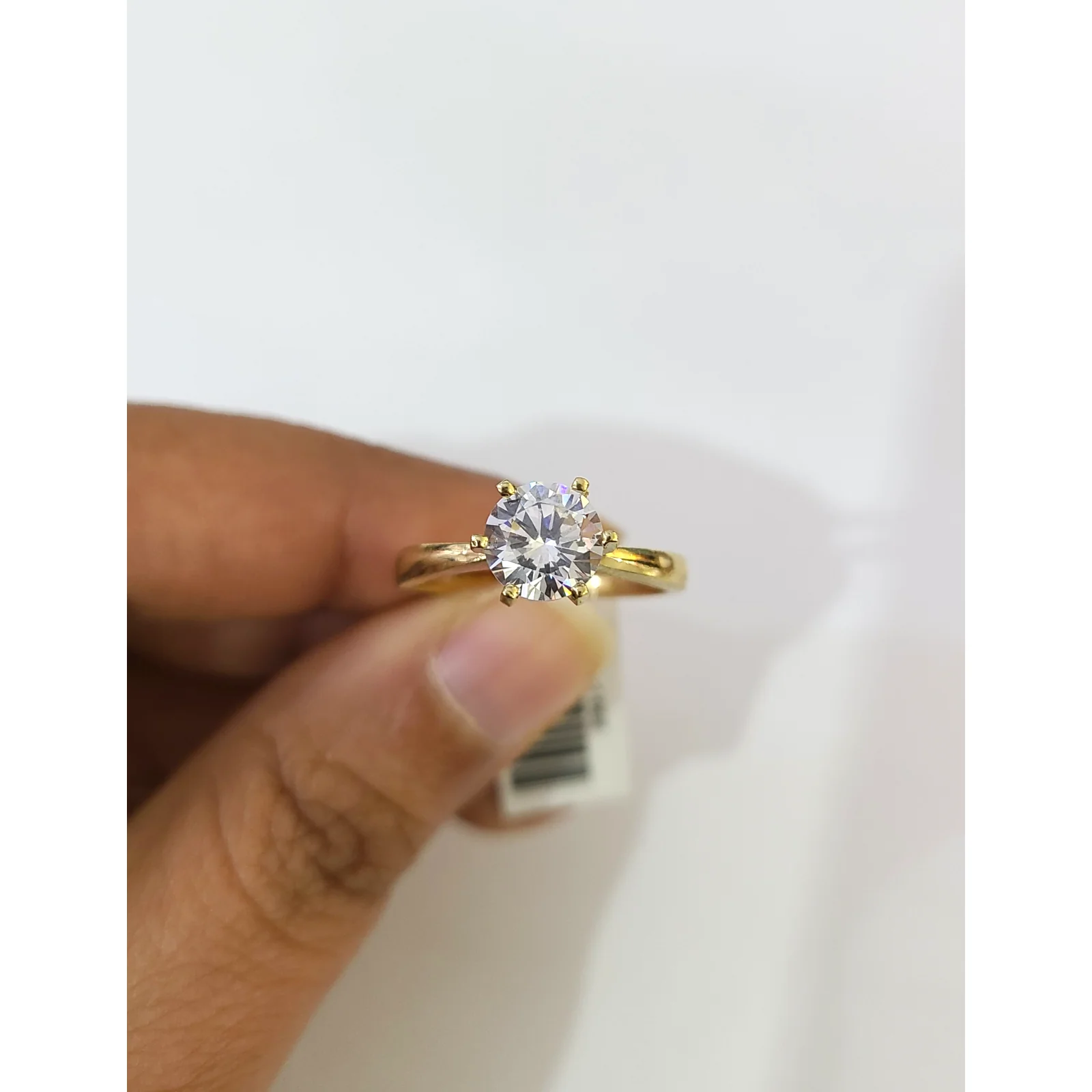Real 10k Solitaire CZ Ring Yellow Gold Women 10Kt Genuine Ring Sizes 6,7,8,9,10,11 & 12 - Image 7