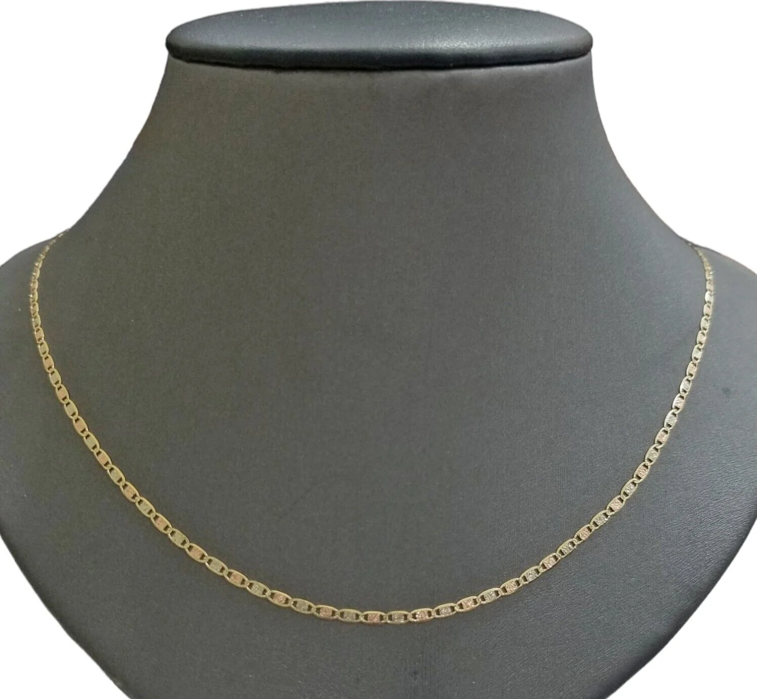Real 10k Trio Gold Valentino Chain Necklace 2mm 20" Inch Lobster Lock - Image 2