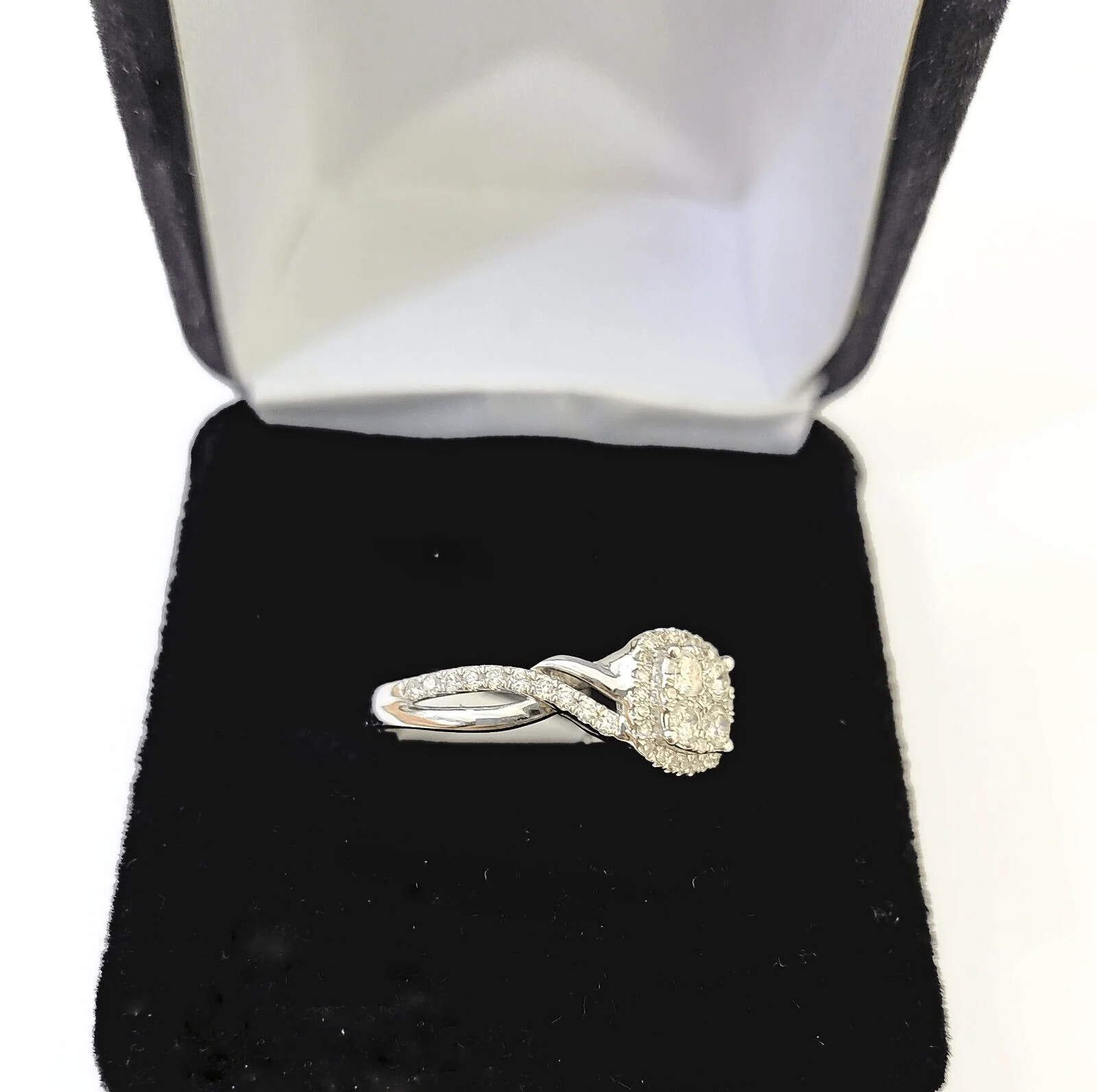REAL 10k White Gold Diamond Ring 0.75 CT Square Shaped Ladies Engagement Wedding Ring Sizes 6,7,8,9,10,11 & 12 - Image 3