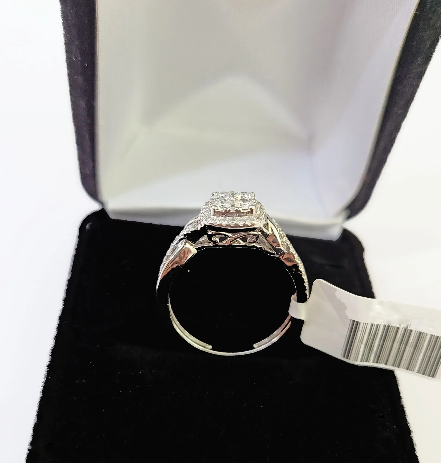 REAL 10k White Gold Diamond Ring 0.75 CT Square Shaped Ladies Engagement Wedding Ring Sizes 6,7,8,9,10,11 & 12 - Image 4