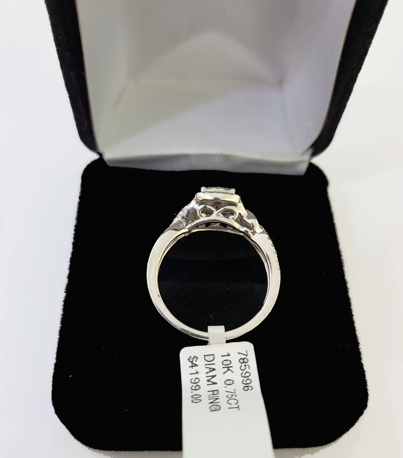 REAL 10k White Gold Diamond Ring 0.75 CT Square Shaped Ladies Engagement Wedding Ring Sizes 6,7,8,9,10,11 & 12 - Image 6
