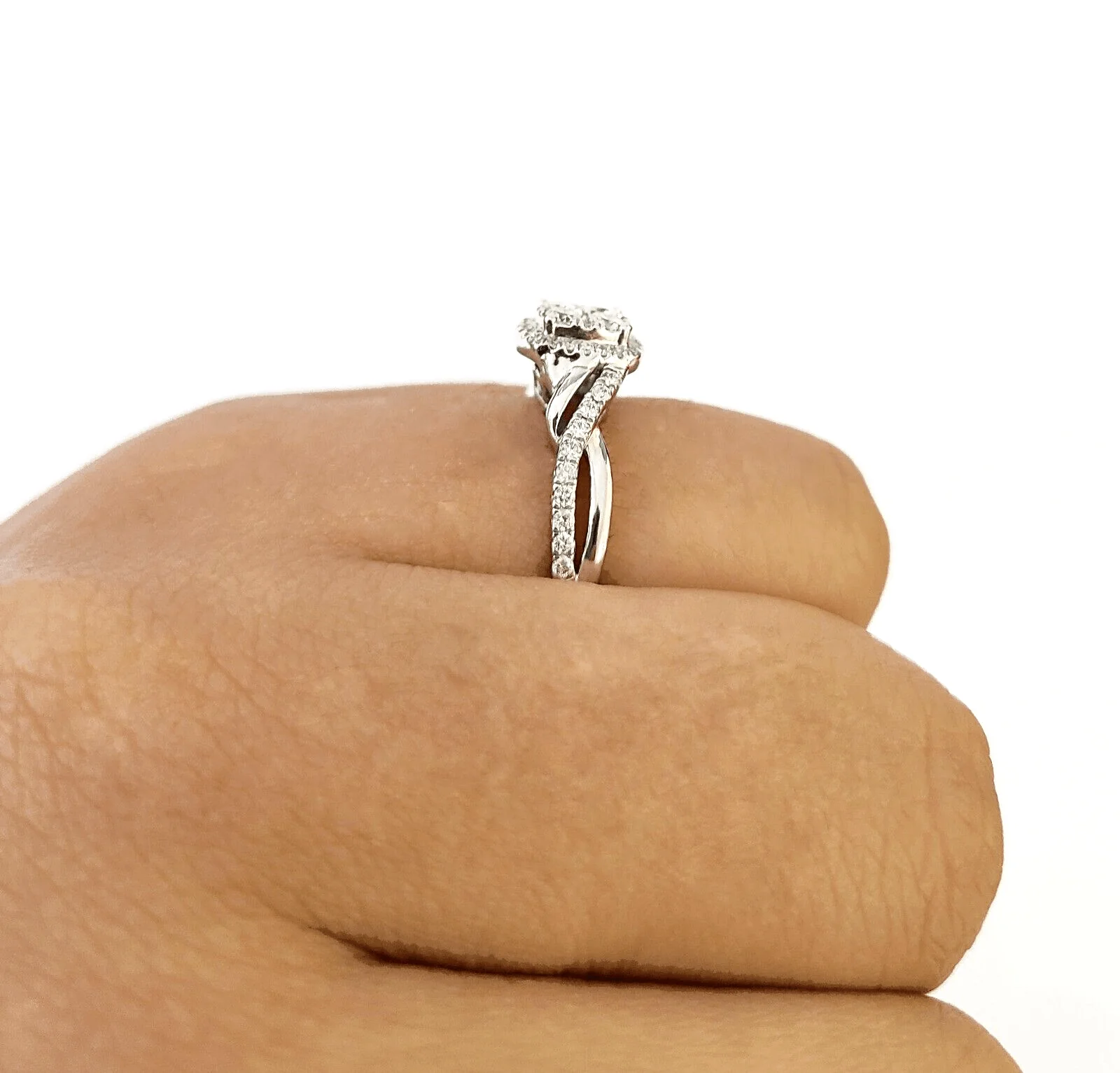 REAL 10k White Gold Diamond Ring 0.75 CT Square Shaped Ladies Engagement Wedding Ring Sizes 6,7,8,9,10,11 & 12 - Image 8