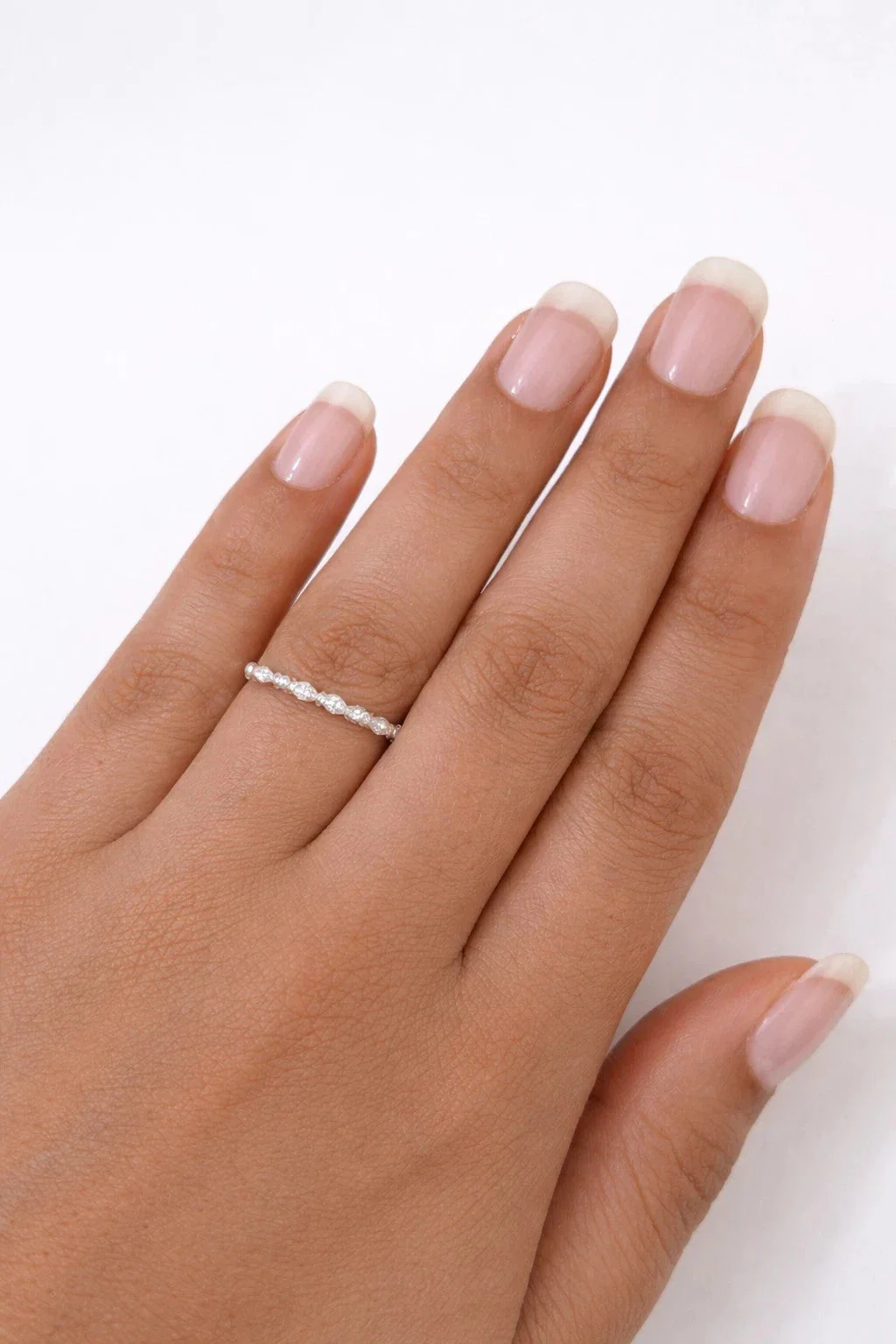 REAL 10k White Gold Diamond Ring Lab Created Ladies Wedding Band Women - Image 5