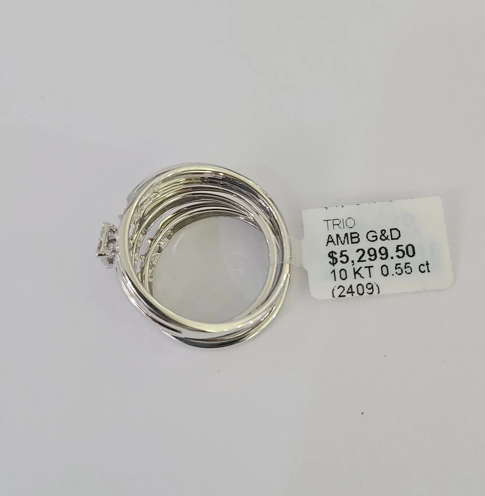 REAL 10k White Gold Diamond Ring Ladies Men Trio SET Wedding Engagement Genuine - Image 9