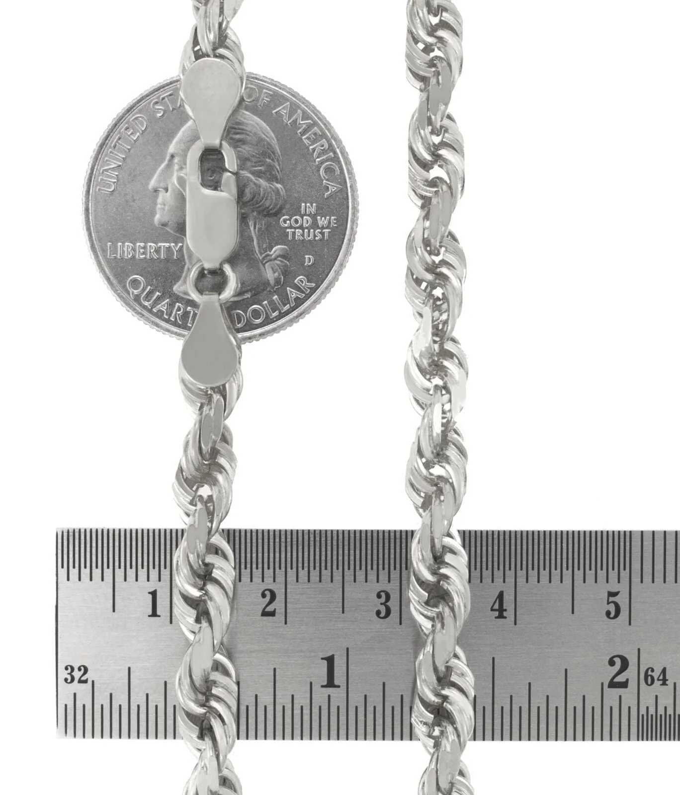 Real 10K White Gold Rope Chain 6mm Necklace 20-24'' Inches Lobster Lock 10kt - Image 12