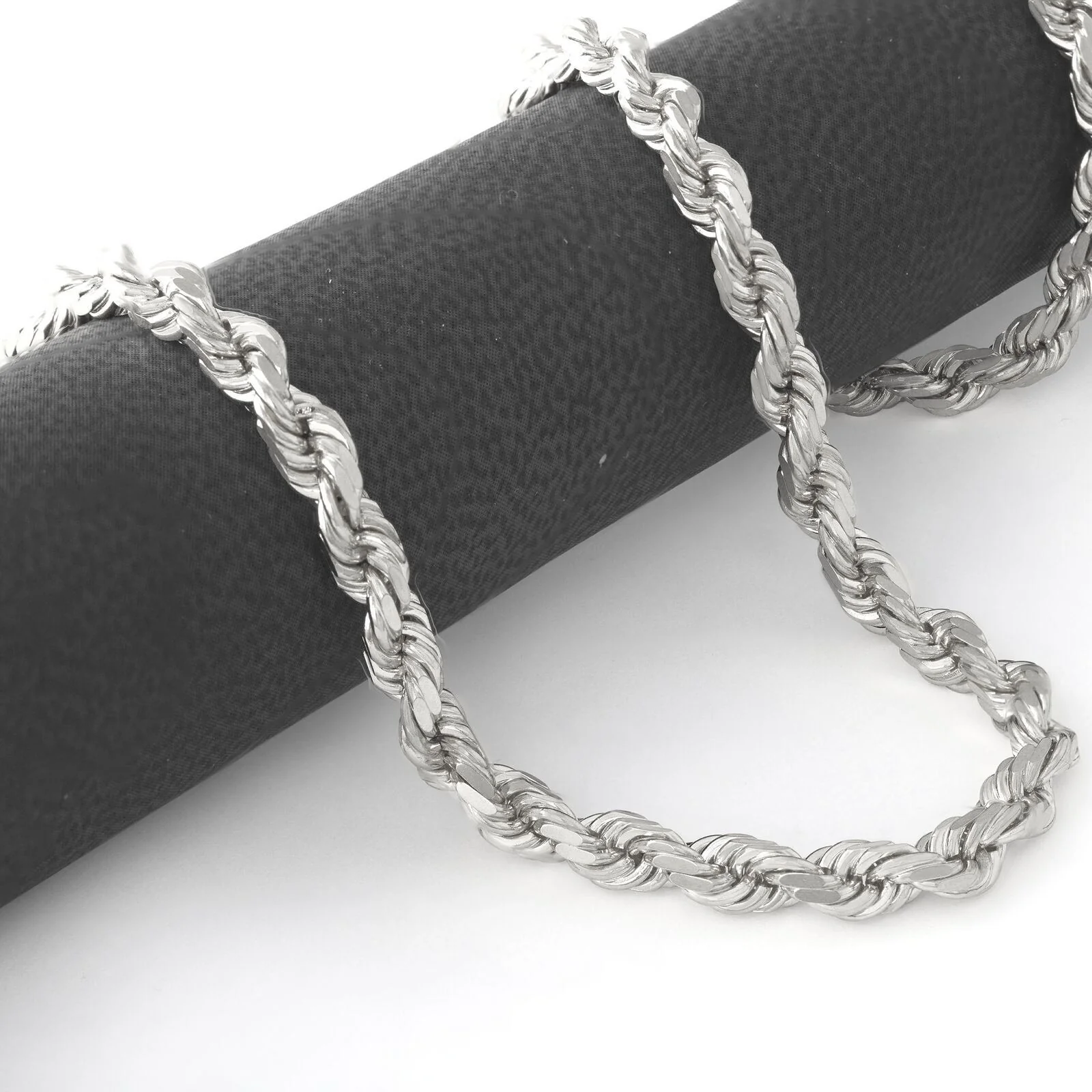 Real 10K White Gold Rope Chain 6mm Necklace 20-24'' Inches Lobster Lock 10kt - Image 8