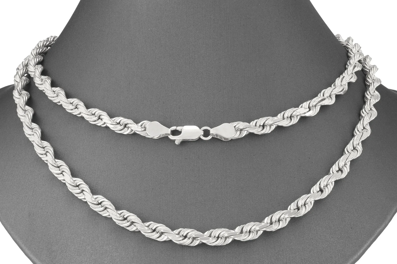 Real 10K White Gold Rope Chain 6mm Necklace 24'' Inches Lobster Lock 10kt - Image 5