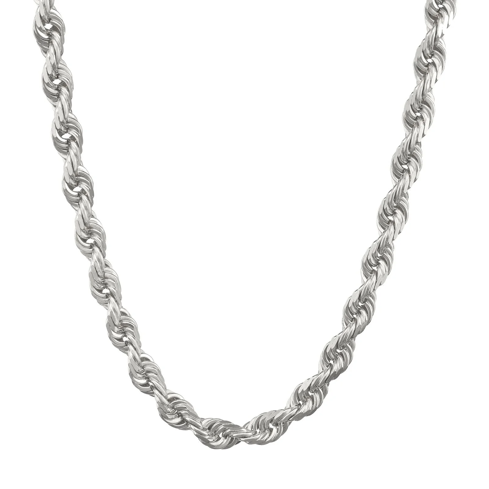 Real 10K White Gold Rope Chain 6mm Necklace 24'' Inches Lobster Lock 10kt - Image 7