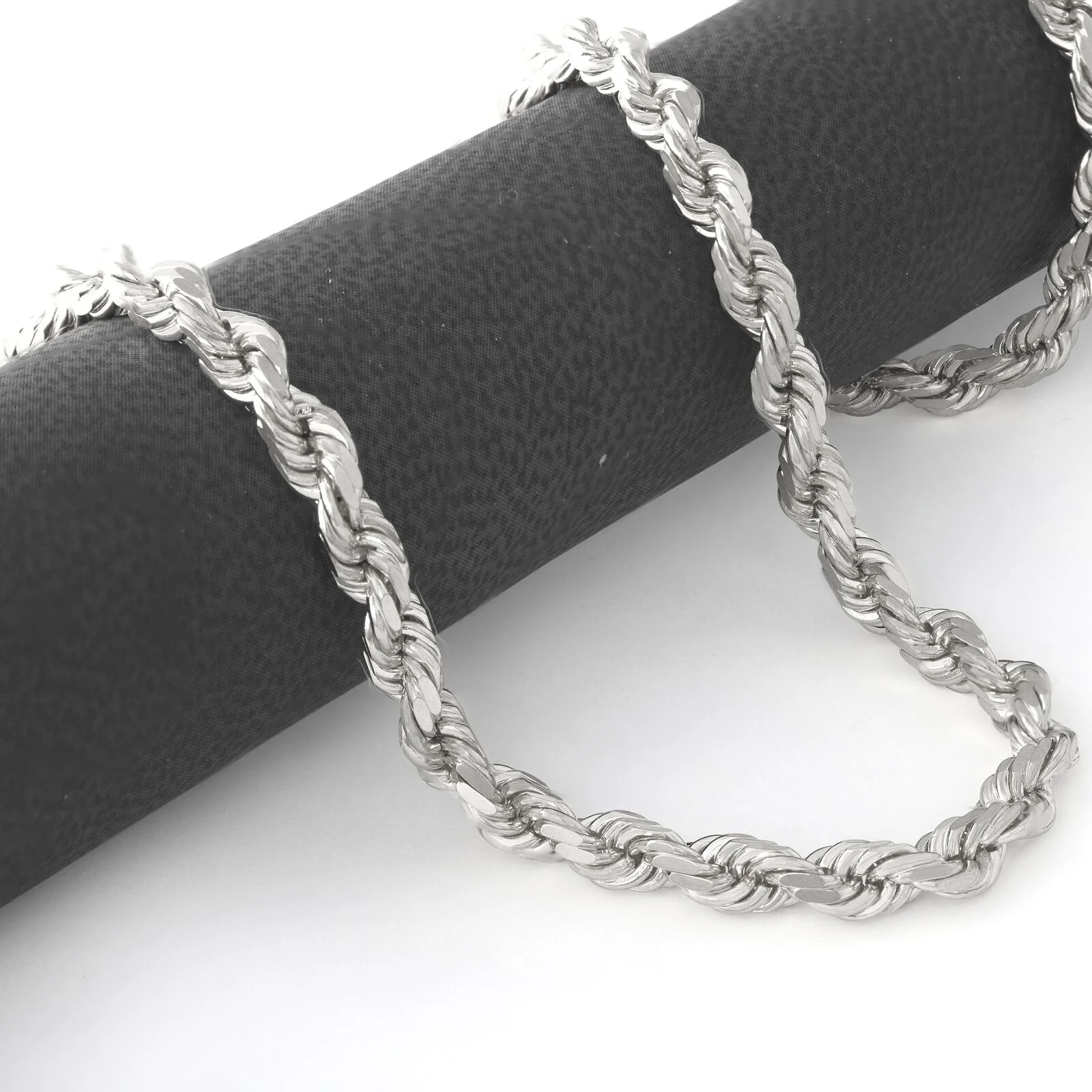 Real 10K White Gold Rope Chain 6mm Necklace 24'' Inches Lobster Lock 10kt - Image 9