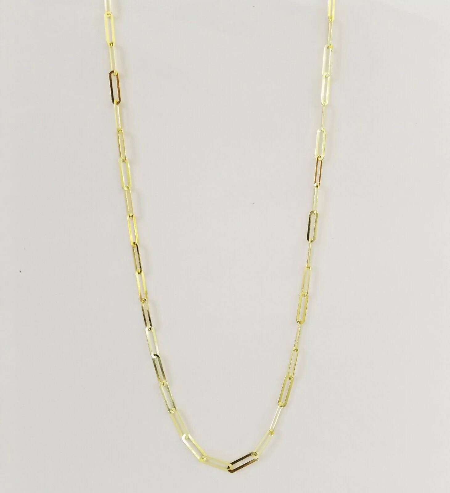 Real 10k Women Paperclip Chain 4mm 16" lobster Clasp Yellow Gold Necklace - Image 5
